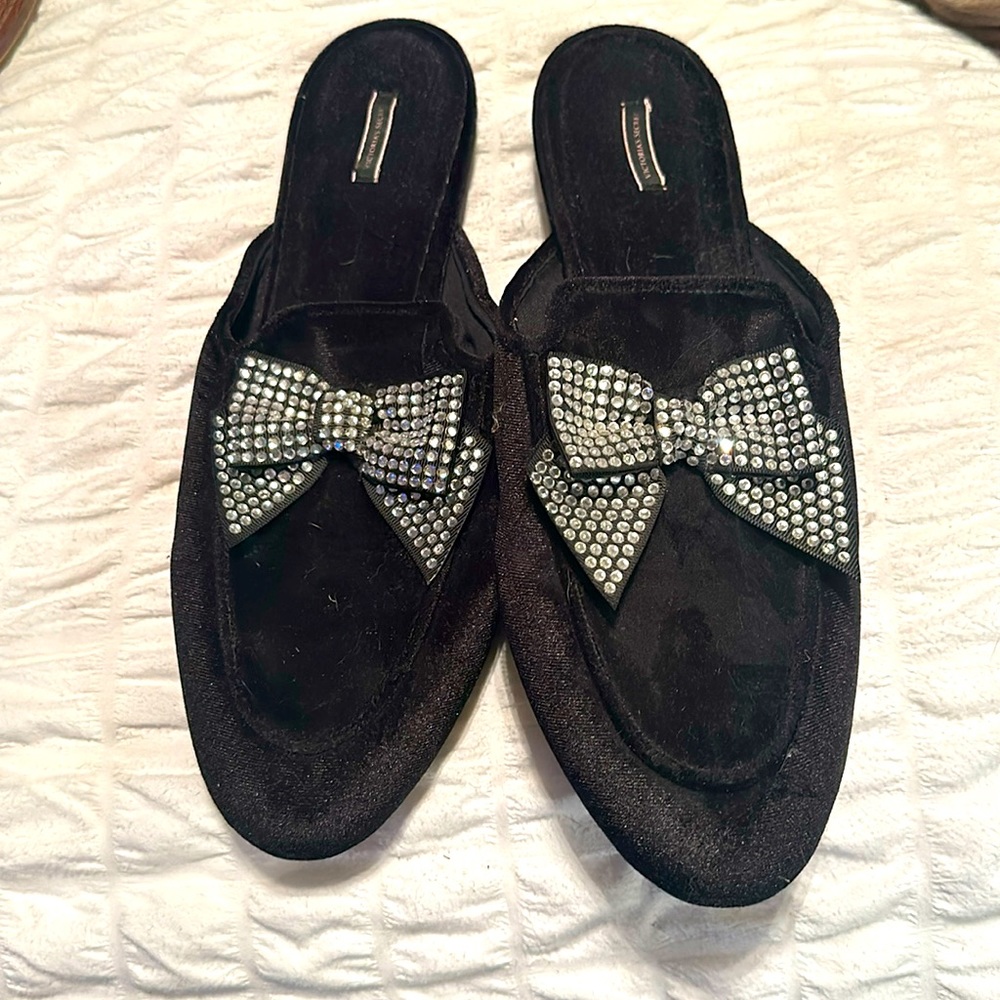 Victoria’s Secret velvet bling slippers